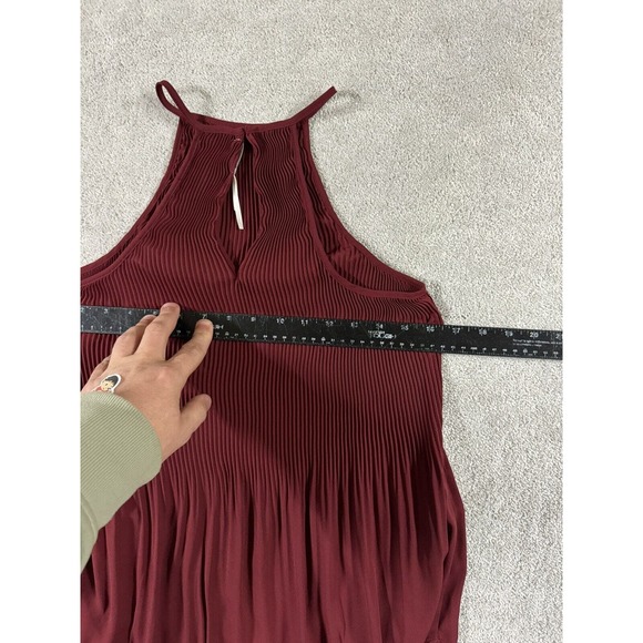 KIMCHI BLUE Rustic Red Accordion-Pleat Flowy A-Line Swing‎ Blouse Sz Sm - Picture 6 of 6